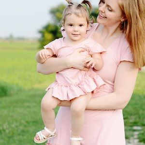 Pink Ruffled Kids One Piece